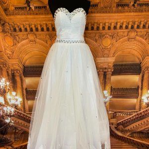 DIAMONDS AND PEARLS WEDDING GOWN
